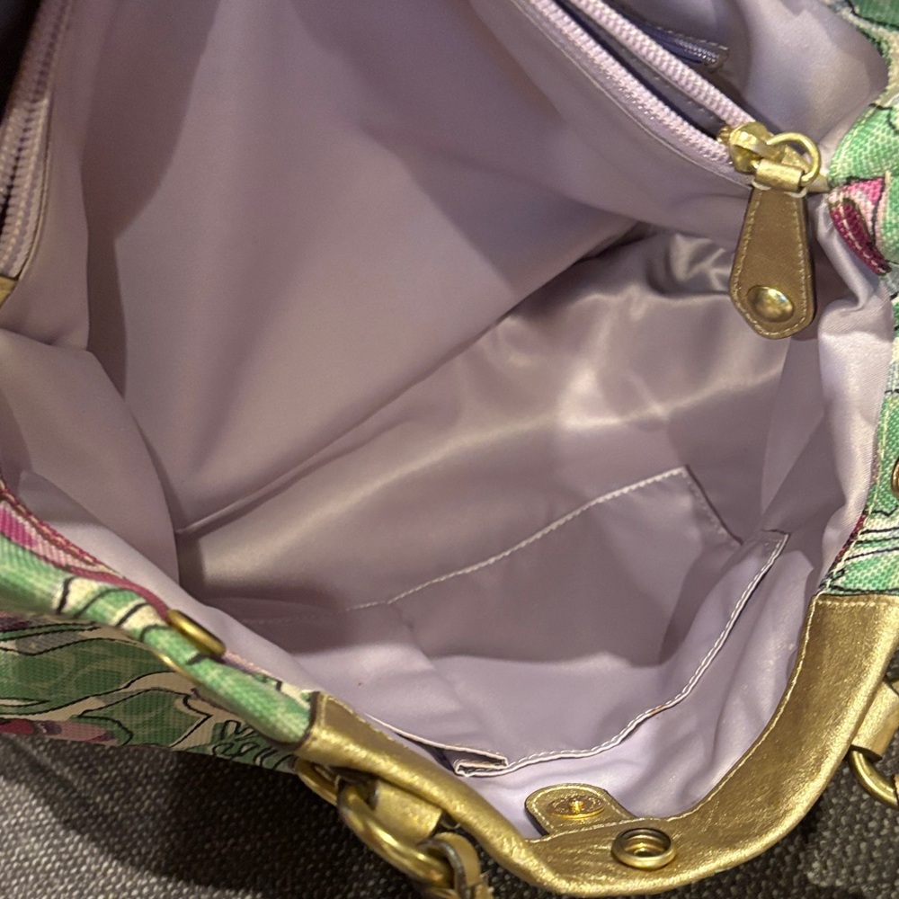 Coach Ashley Floral Tote in Pink, Green & Gold - Picture 9 of 11